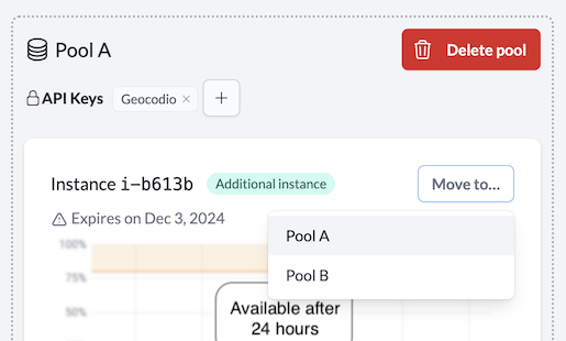 Moving an instance to another pool