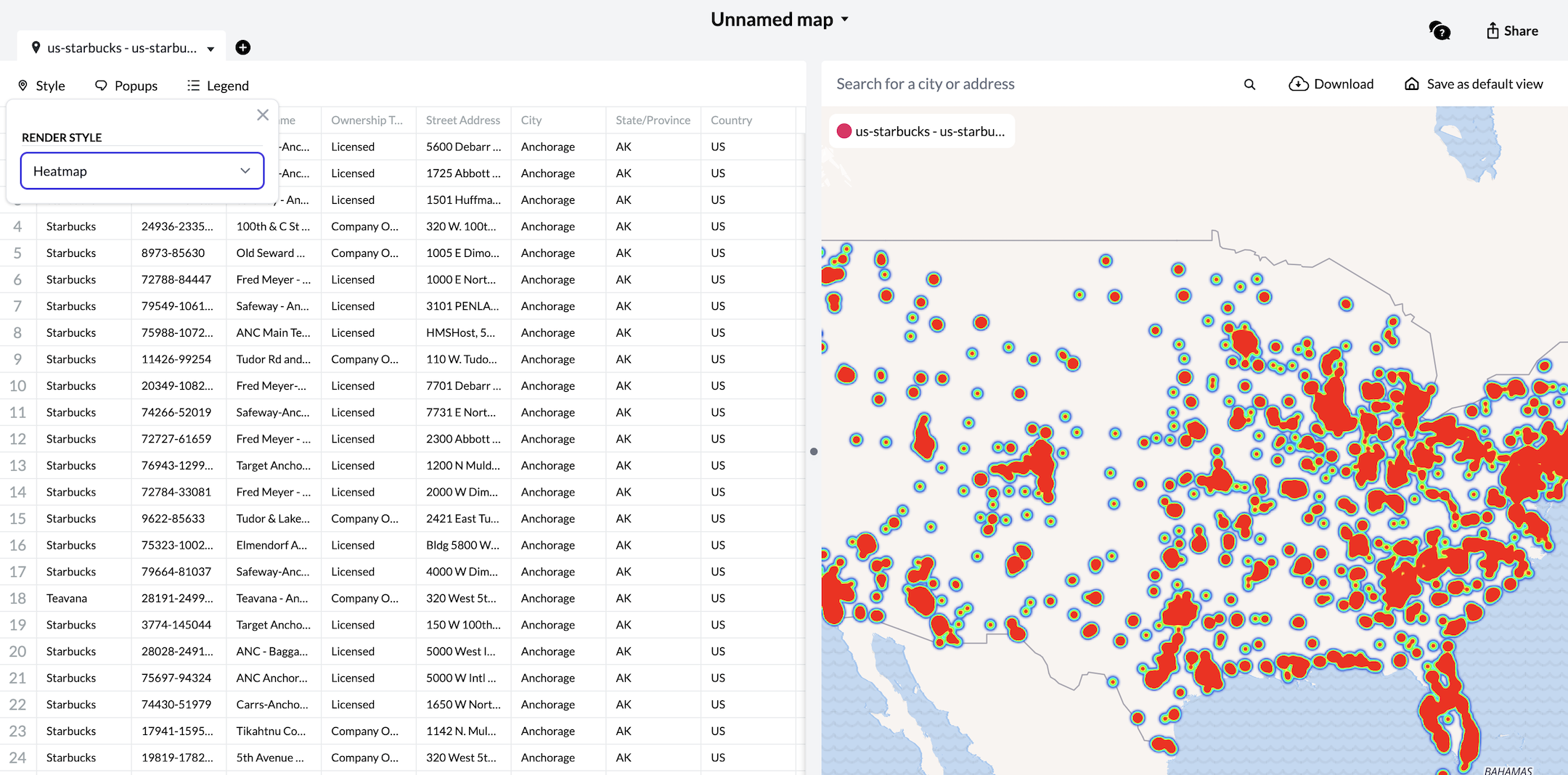 Screenshot of Heatmap